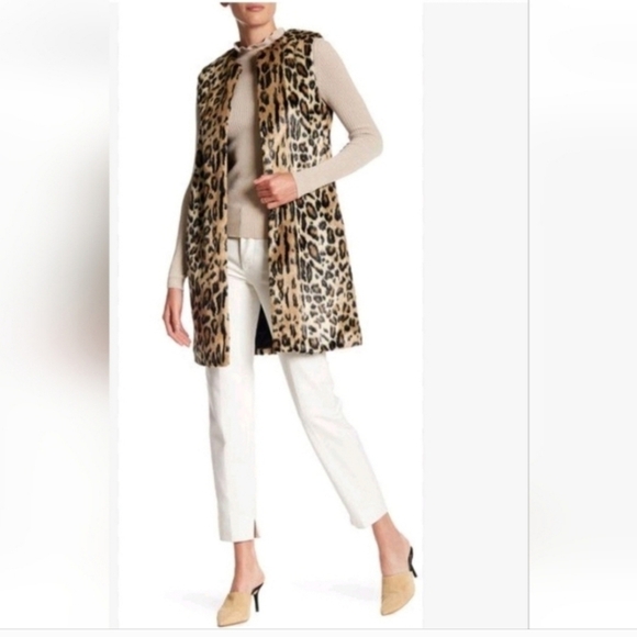 Alice + Olivia Jade Faux Fur Leopard Vest size XS - Picture 5 of 16